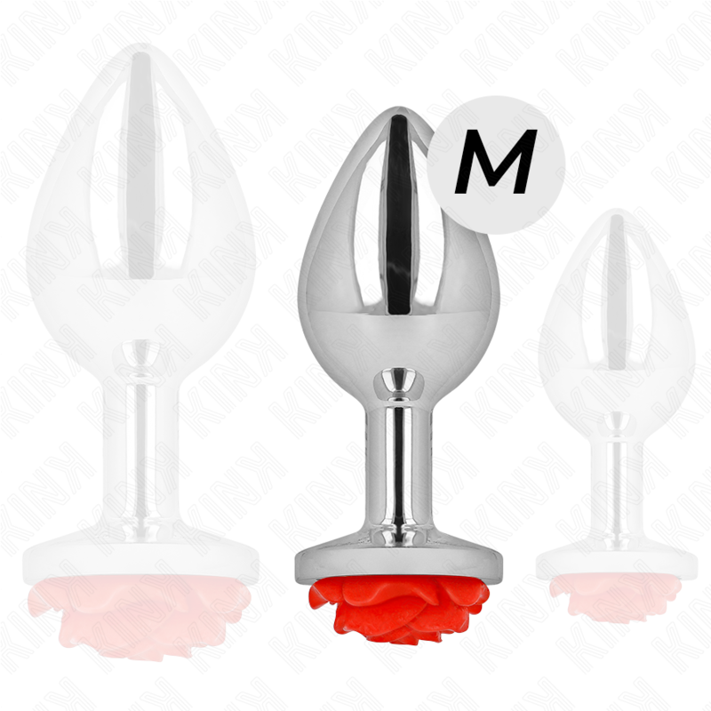 KINK - PLUG ANALE CON ROSA COLORE ROSSO TAGLIA M