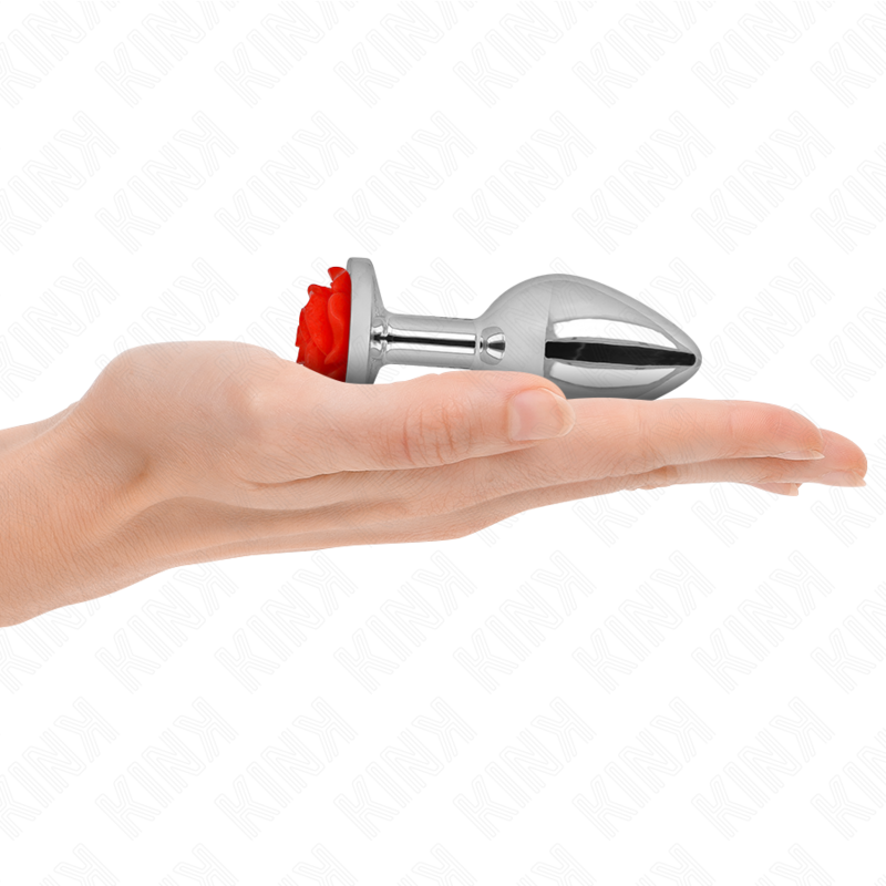 KINK - PLUG ANALE CON ROSA COLORE ROSSO TAGLIA M