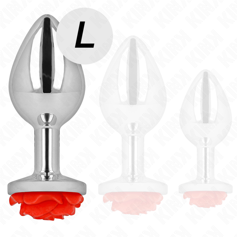 KINK - PLUG ANALE CON ROSA COLORE ROSSO TAGLIA L