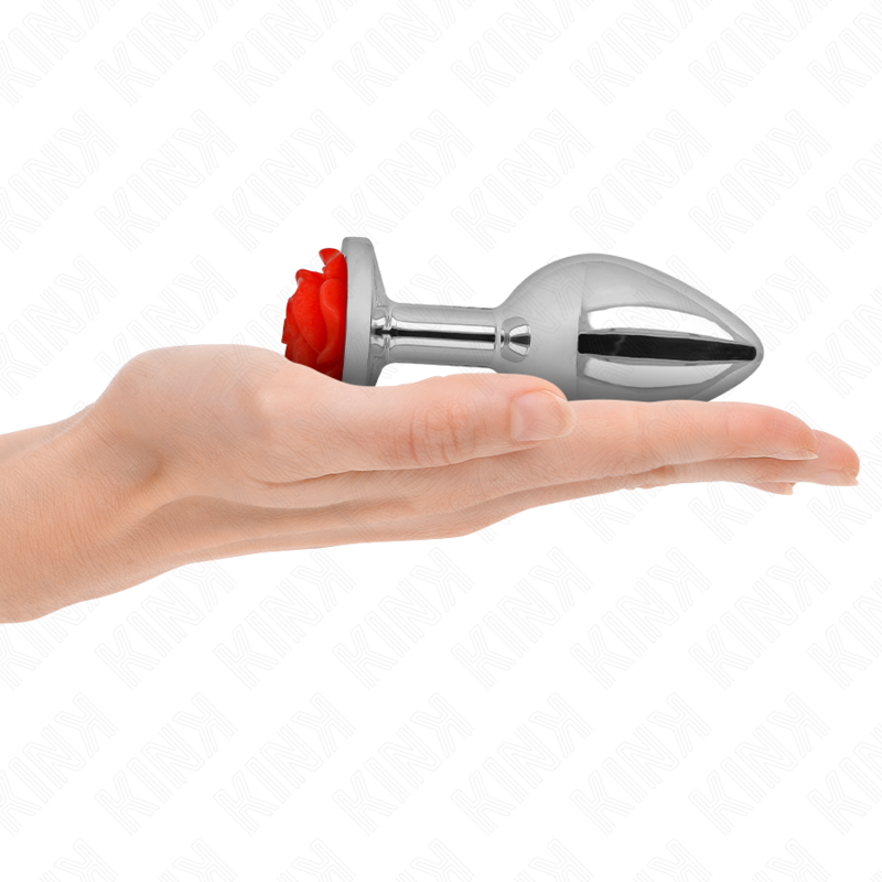 KINK - PLUG ANALE CON ROSA COLORE ROSSO TAGLIA L