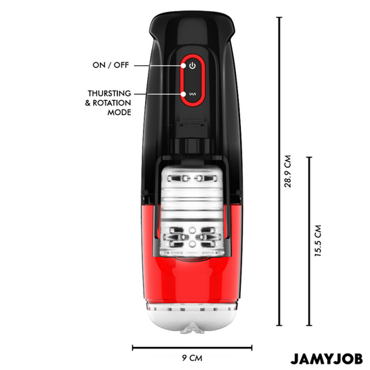 JAMYJOB - STORM MASTURBATORE AUTOMATICO CON VAGINA  10 MODALITÀ DI ROTAZIONE E SPINTA