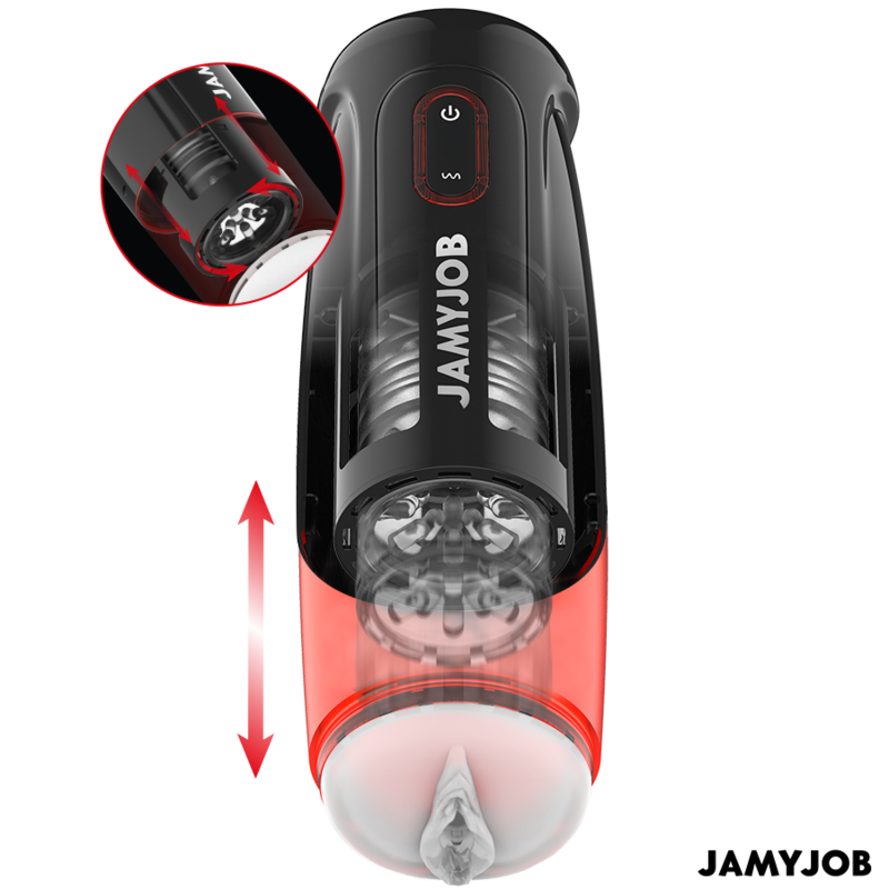 JAMYJOB - STORM MASTURBATORE AUTOMATICO CON VAGINA  10 MODALITÀ DI ROTAZIONE E SPINTA