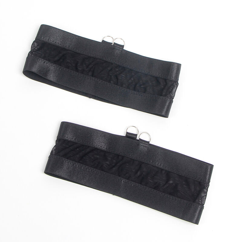 SUBBLIME - 955236 SET REGGISENO E REGGICALZE BONDAGE NERO S/M