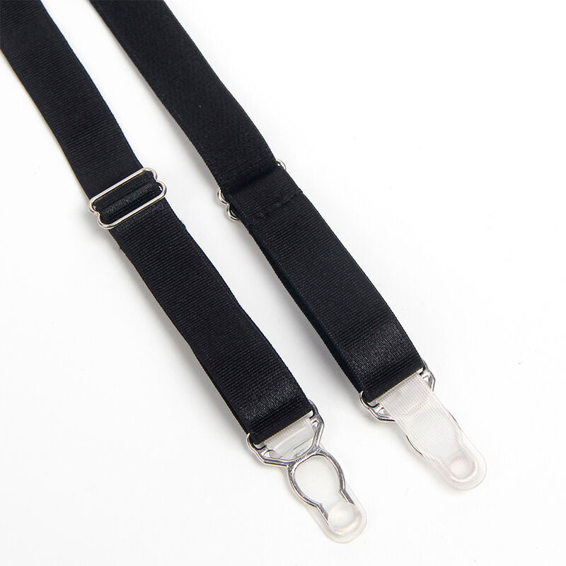 SET REGGISENO E REGGICALZE BONDAGE, NERO ELEGANTE, SENSUALE E AUDACE (S/M)
