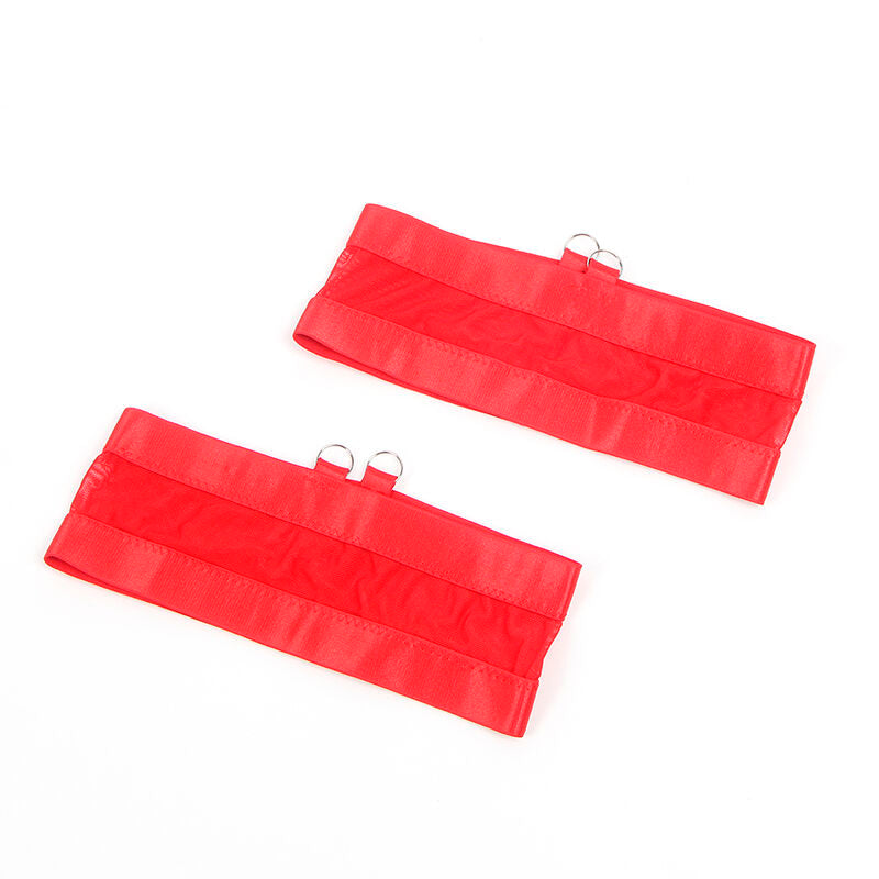 SET REGGISENO E REGGICALZE BONDAGE, ROSSO INTENSO, DESIGN AUDACE (S/M)