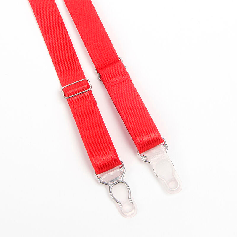 SET REGGISENO E REGGICALZE BONDAGE, ROSSO INTENSO, DESIGN AUDACE (S/M)