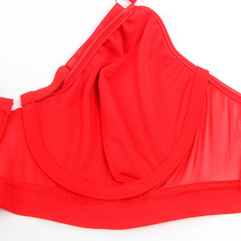 SET REGGISENO E REGGICALZE BONDAGE, ROSSO INTENSO, DESIGN AUDACE (S/M)