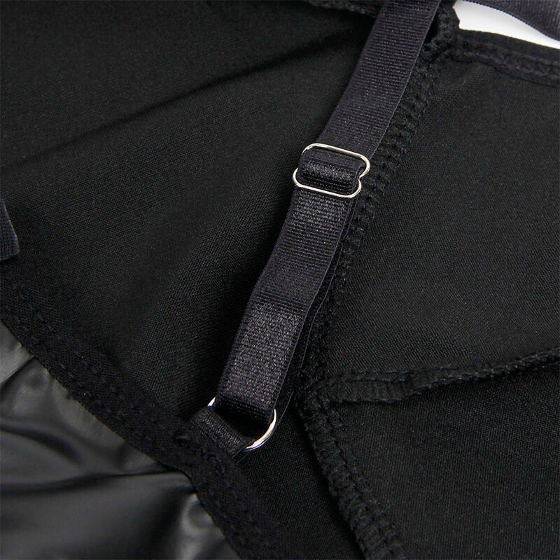 SUBBLIME - ABITO CON SPALLINE IN SIMILPELLE NERA S/M