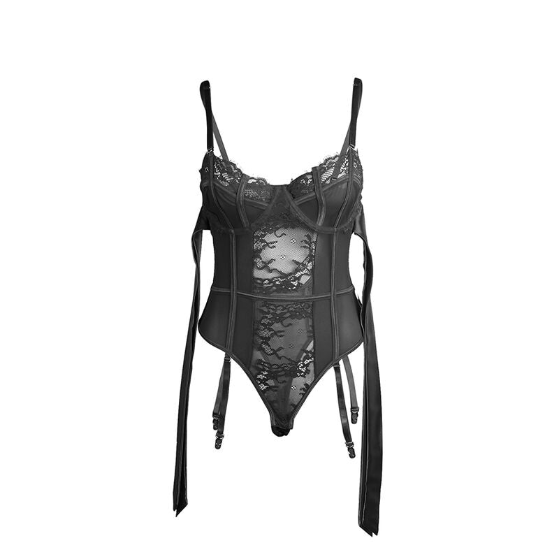 SUBBLIME - BODY IN PIZZO CON FIOCCHI E REGGICALZE NERO S/M 955496