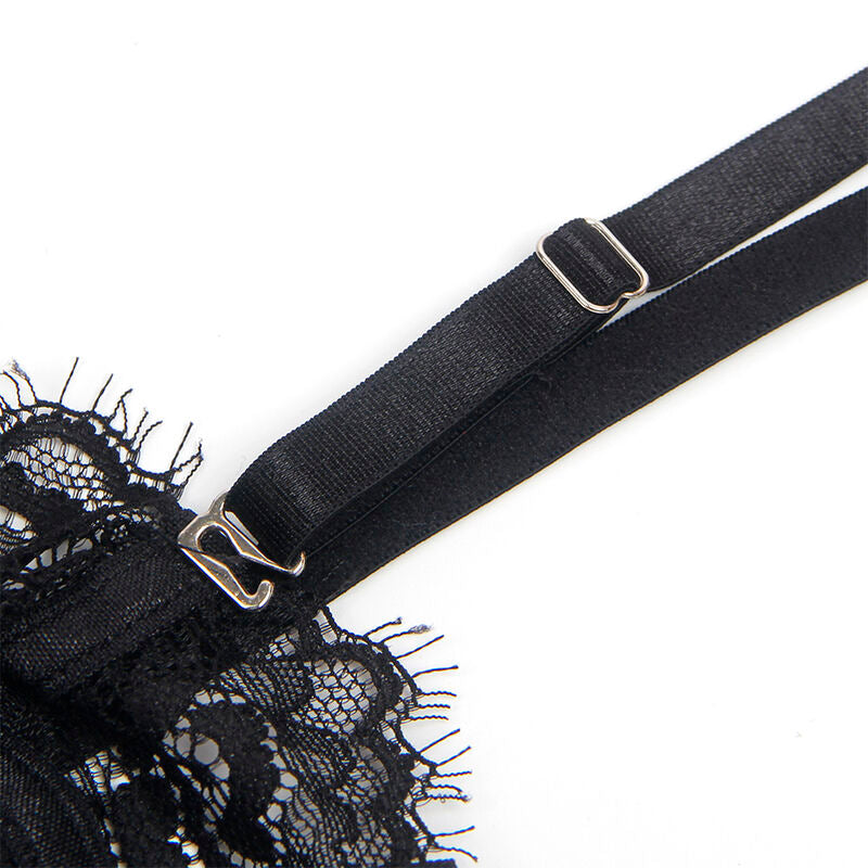 SUBBLIME - 955496 BODY IN PIZZO CON FIOCCHI E GIARRETTIERE NERO S/M