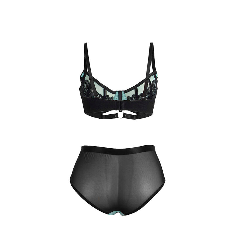 SUBBLIME - 955564 COMPLETO REGGISENO IN PIZZO VERDE CON CERNIERA L/XL