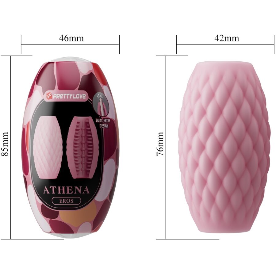PRETTY LOVE - OVETTO MASTURBATORE MASCHILE ATHENA EROS IN SILICONE ROSA