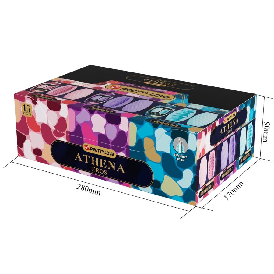 PRETTY LOVE - SET OVETTI MASTURBATORI MASCHILI ASSORTITI ATHENA EROS 15 PZ