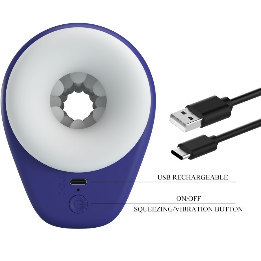 PRETTY LOVE - MASTURBATORE MASCHILE DJ LADY CON VIBRAZIONE 5 FUNZIONI VIOLA