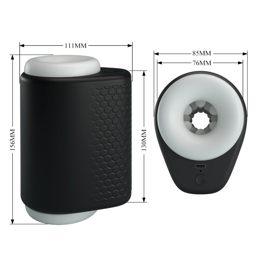 PRETTY LOVE - MASTURBATORE MASCHILE DJ GIRL CON VIBRAZIONE 5 FUNZIONI NERO