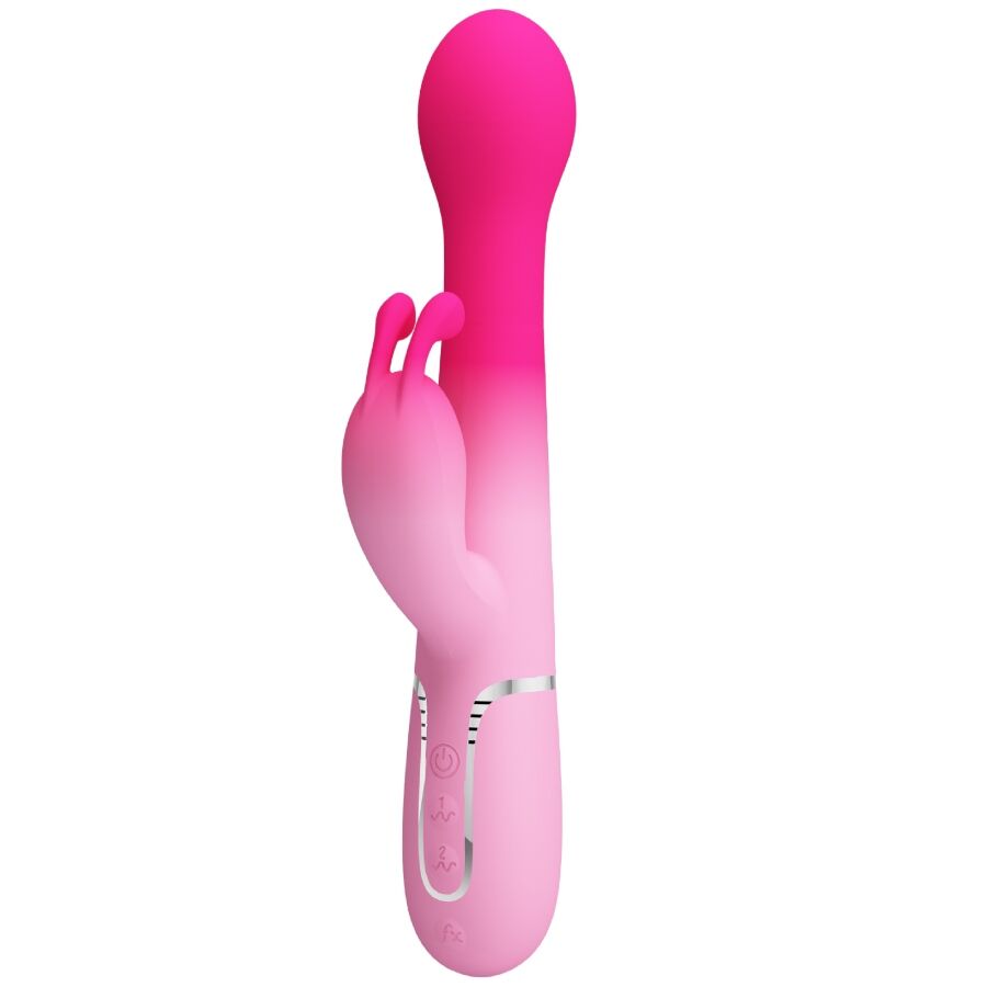 PRETTY LOVE - VIBRATORE DEJON CON RABBIT 3 IN 1 MULTIFUNZIONE CON SPINTA E ROTAZIONE ROSA