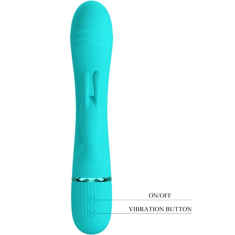 PRETTY LOVE - VIBRATORE SCOCCO CON RABBIT VERDE ACQUA