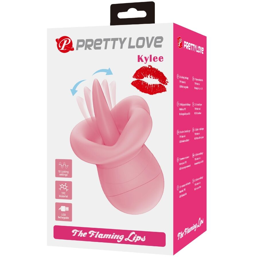 PRETTY LOVE - STIMOLATORE CLITORIDE KYLEE CON LINGUA 10 FUNZIONI ROSA