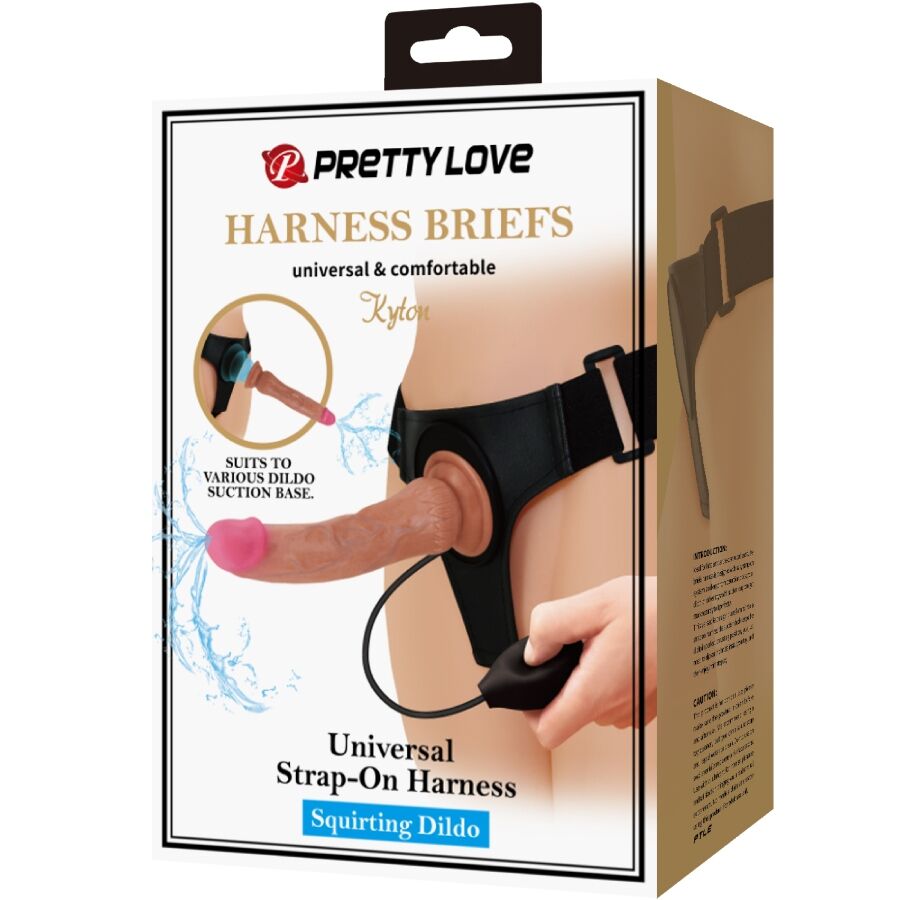 PRETTY LOVE - KYTON IMBRACATURA CON  SQUIRTING DILDO 19 CM
 MULATTO