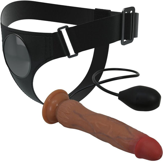 PRETTY LOVE - HARNESS SLIP UNIVERSALE KYTON CON DILDO SQUIRTING 19 CM CARAMEL