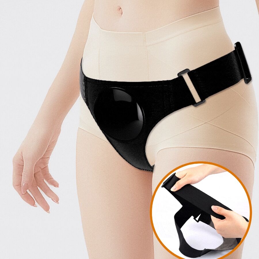 PRETTY LOVE - KYTON HARNESS SLIP UNIVERSALE CON SQUIRTING DILDO 19 CM CARAMEL 