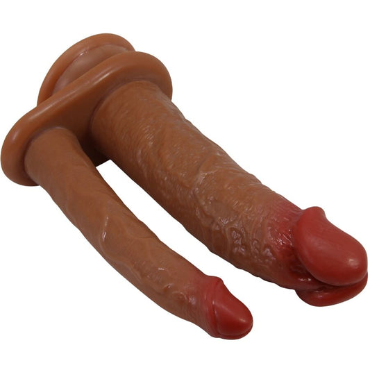 PRETTY LOVE - HULBERT DOPPIO DILDO REALISTICO CON VIBRAZIONE CARAMEL