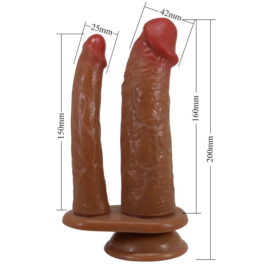 PRETTY LOVE - HULBERT DOPPIO DILDO REALISTICO CON VIBRAZIONE CARAMEL