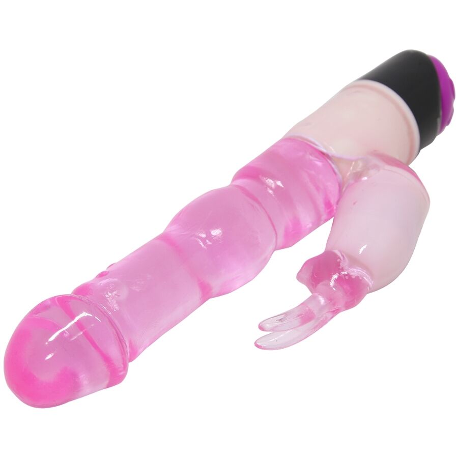 VIBRATORE CON RABBIT IN JELLY WAVES OF PLEASURE 23 CM ROSA