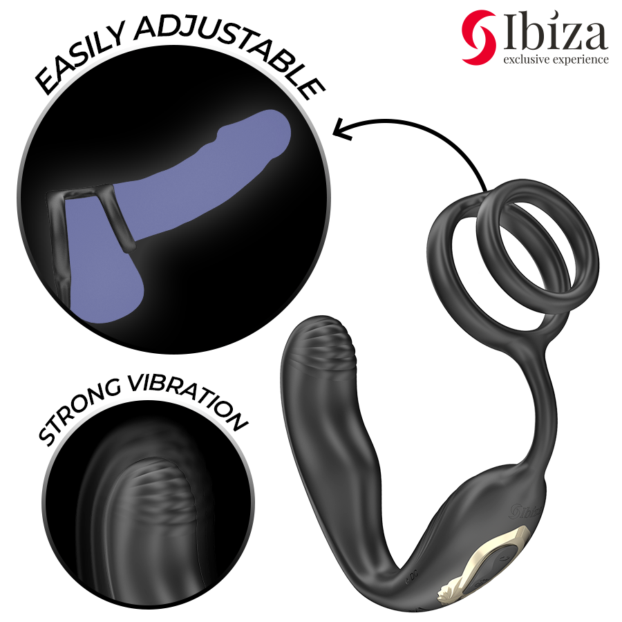 IBIZA - WIGGLE ROTATING ANELLO PENE CON PLUG ANALE ROTANTE E VIBRANTE CON TELECOMANDO
