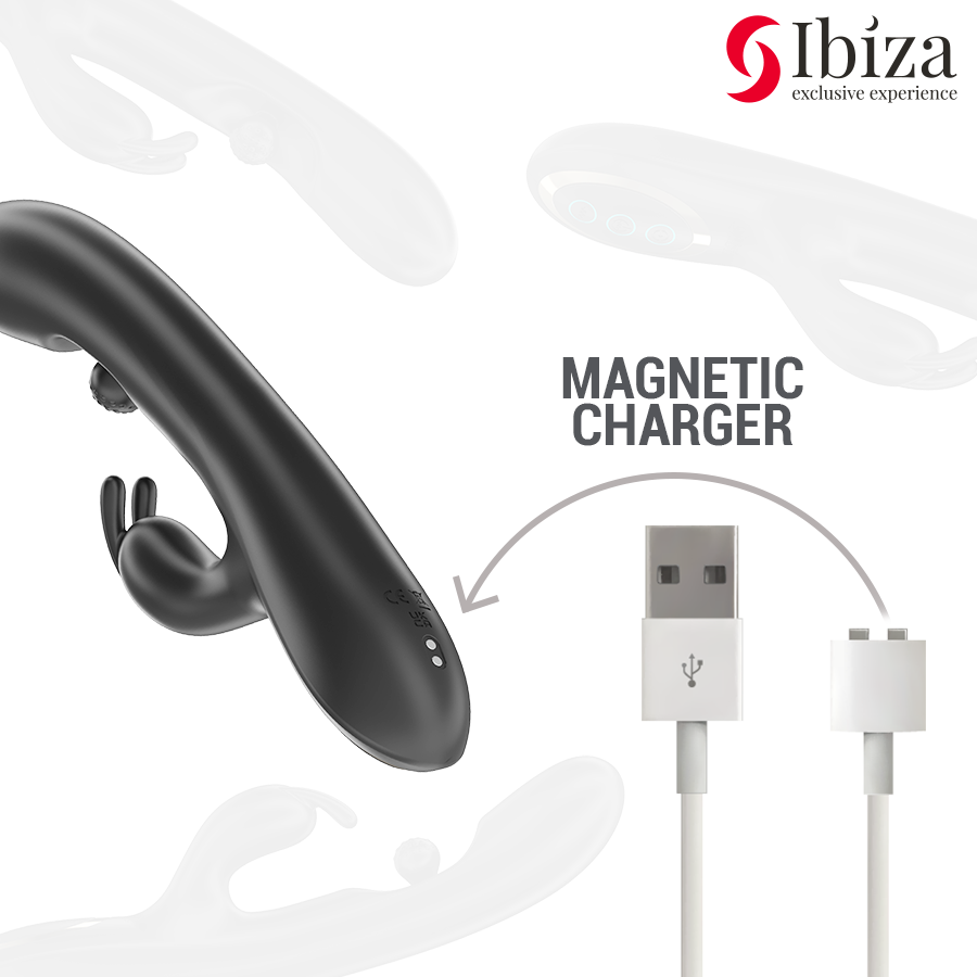 IBIZA - VIBRATORE RABBIT CON PALLINA ROTANTE E MASSAGGIANTE