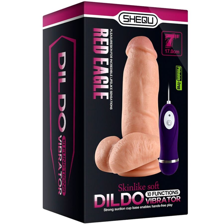 SHEQU - RED EAGLE DILDO VIBRANTE CON TELECOMANDO 17 CM