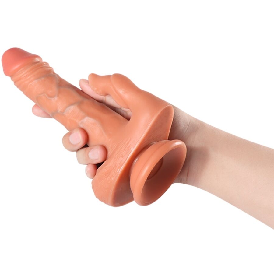 SHEQU - JULIAN DILDO E STIMOLATORE CLITORIDE CON VIBRAZIONE E TELECOMANDO 16 CM