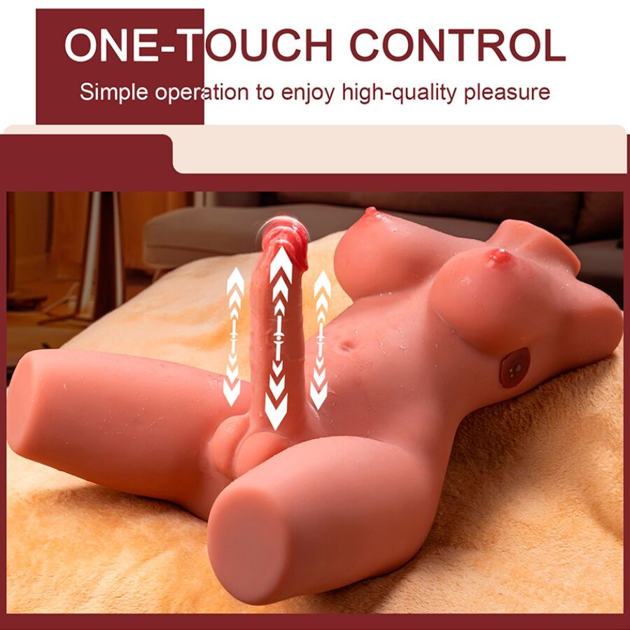 XISE - LADY BOY TORSO FEMMINILE TRANS CON DILDO E ANO MIAH CON VIBRAZIONE E SPINTA 55 CM