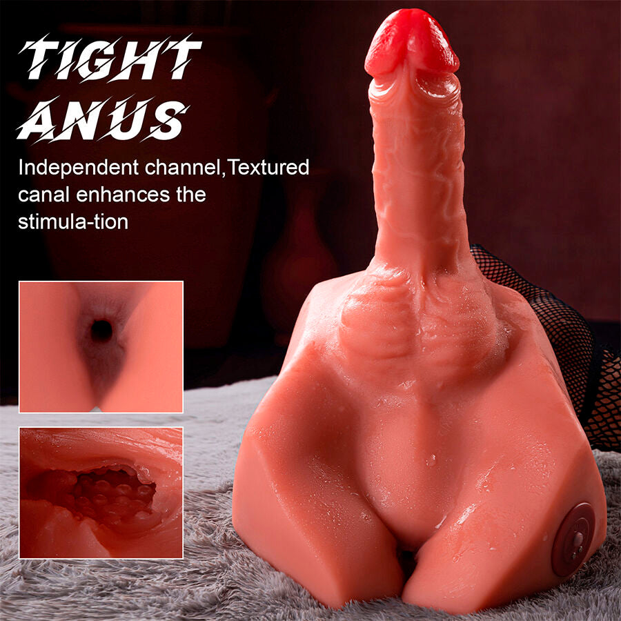 MASTURBATORE REALISTICO - MEZZO TORSO MASCHILE - VIBRANTE - SPINTA - CON PENE E ANO 5 KG "MICHAEL"