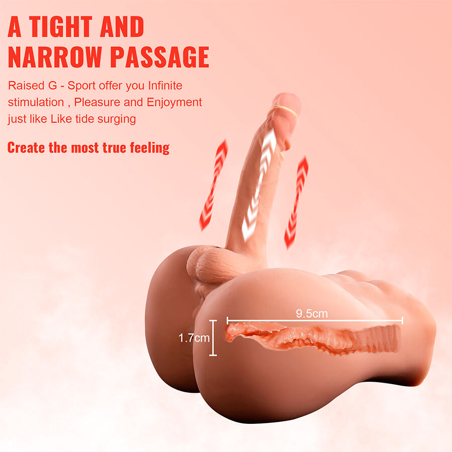 MASTURBATORE REALISTICO - MEZZO TORSO MASCHILE - VIBRANTE - SPINTA - CON PENE "BARTLETT"