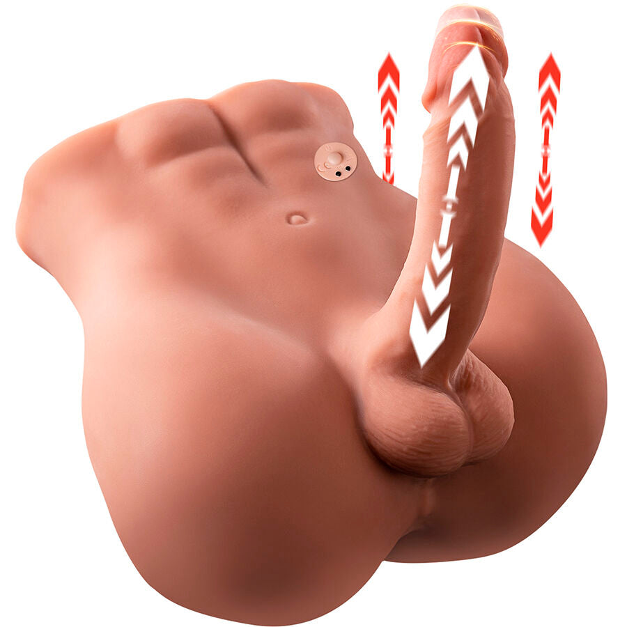 MASTURBATORE REALISTICO - MEZZO TORSO MASCHILE - VIBRANTE - SPINTA - CON PENE "BARTLETT"