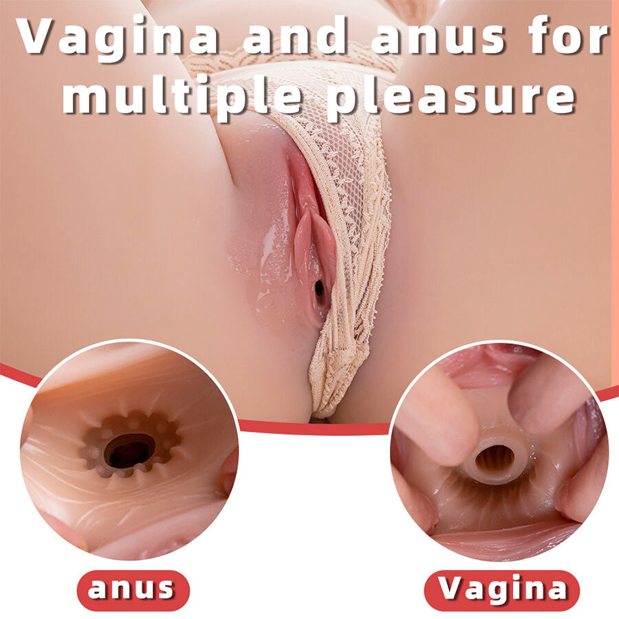 MASTURBATORE REALISTICO - TORSO FEMMINILE - VIBRANTE - SPINTA - CON VAGINA E ANO 16 KG "TIDY"