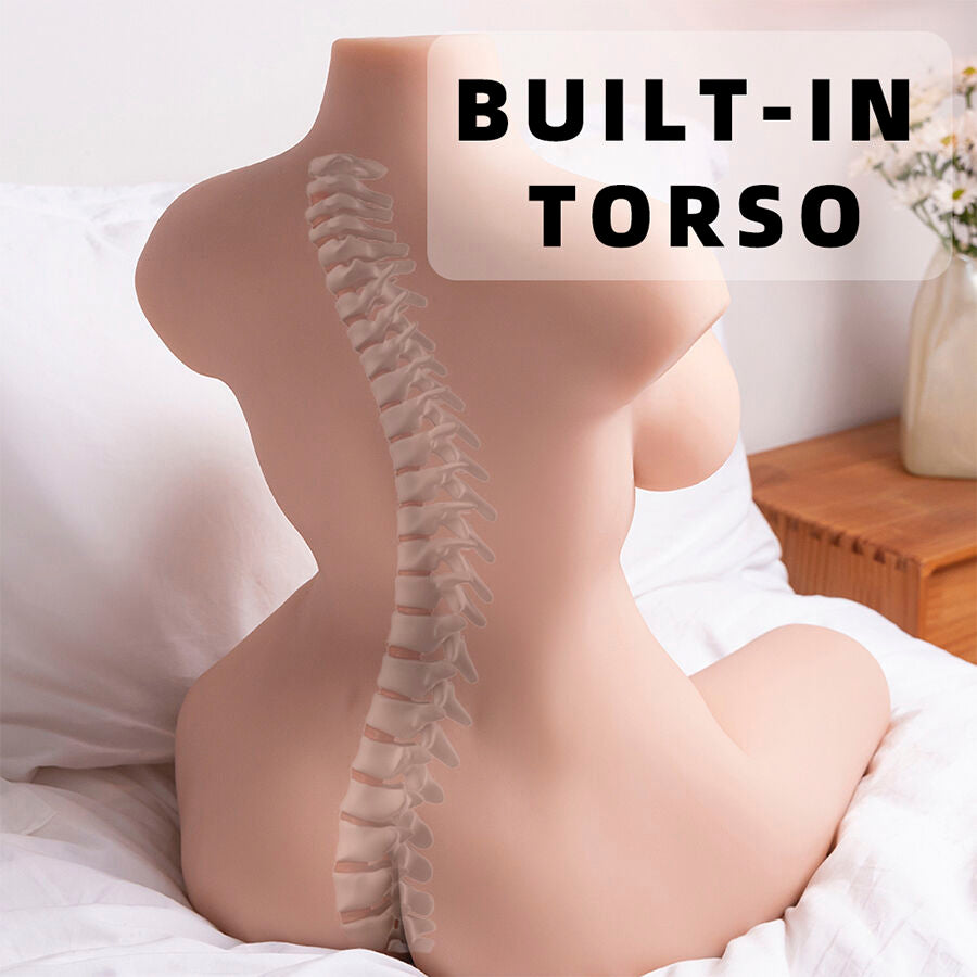 MASTURBATORE REALISTICO - TORSO FEMMINILE - VIBRANTE - SPINTA - CON VAGINA E ANO 16 KG "TIDY"