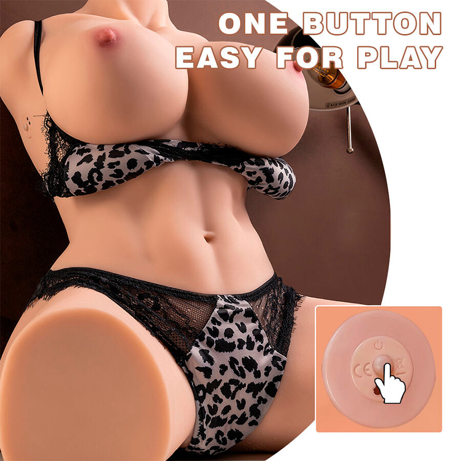 MASTURBATORE REALISTICO - TORSO FEMMINILE - VIBRANTE - SPINTA - CON VAGINA E ANO 17 KG "MURIEL"