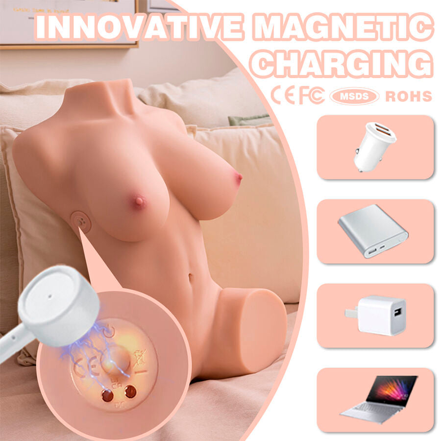 MASTURBATORE REALISTICO - TORSO FEMMINILE - VIBRANTE - SPINTA - CON VAGINA E ANO 19 KG "DANIA"
