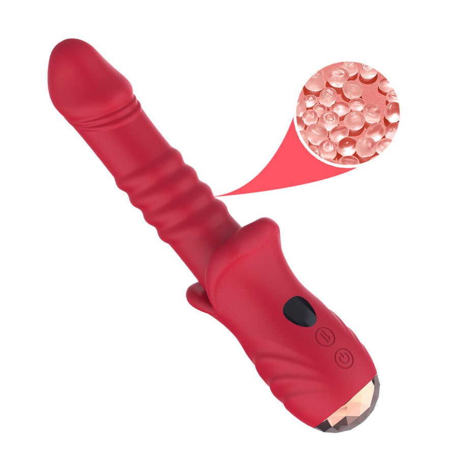 VIBRATORE CON STIMOLATORE PUNTO A, 9 MODALITÀ DI VIBRAZIONE E SPINTA, SILICONE MEDICO IMPERMEABILE