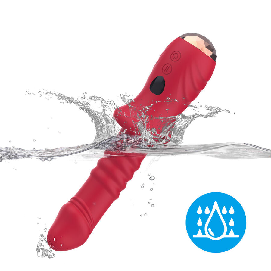 VIBRATORE CON STIMOLATORE PUNTO A, 9 MODALITÀ DI VIBRAZIONE E SPINTA, SILICONE MEDICO IMPERMEABILE