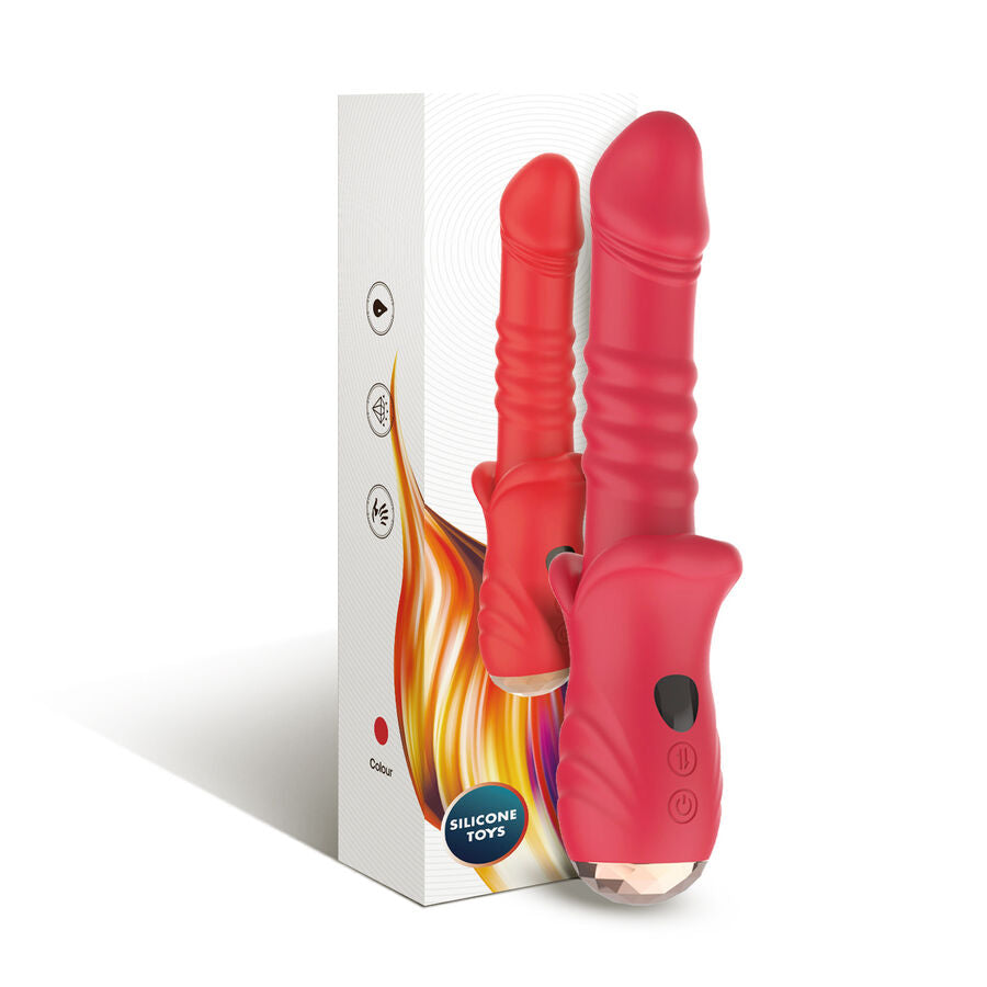 VIBRATORE CON STIMOLATORE PUNTO A, 9 MODALITÀ DI VIBRAZIONE E SPINTA, SILICONE MEDICO IMPERMEABILE