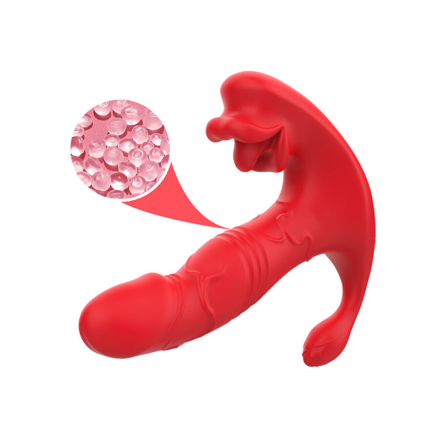 ARMONY - VIBRATORE PANTY DA MUTANDINA E STIMOLATORE G-SPOT E ANALE CON TELECOMANDO ROSSO