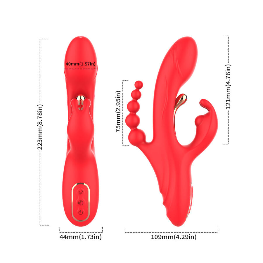 VIBRATORE DOPPIA STIMOLAZIONE, DESIGN ERGONOMICO, SILICONE LIQUIDO PREMIUM