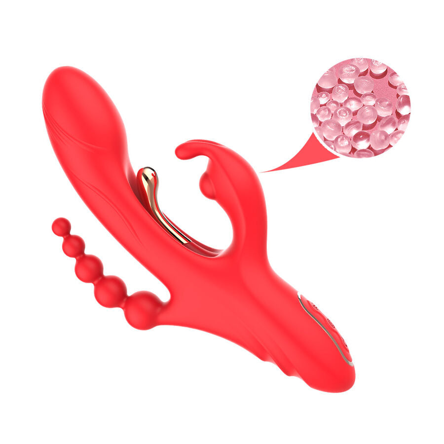 VIBRATORE DOPPIA STIMOLAZIONE, DESIGN ERGONOMICO, SILICONE LIQUIDO PREMIUM