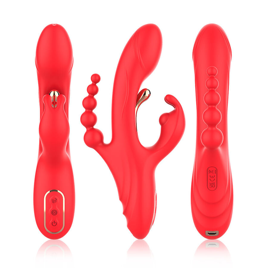 VIBRATORE DOPPIA STIMOLAZIONE, DESIGN ERGONOMICO, SILICONE LIQUIDO PREMIUM
