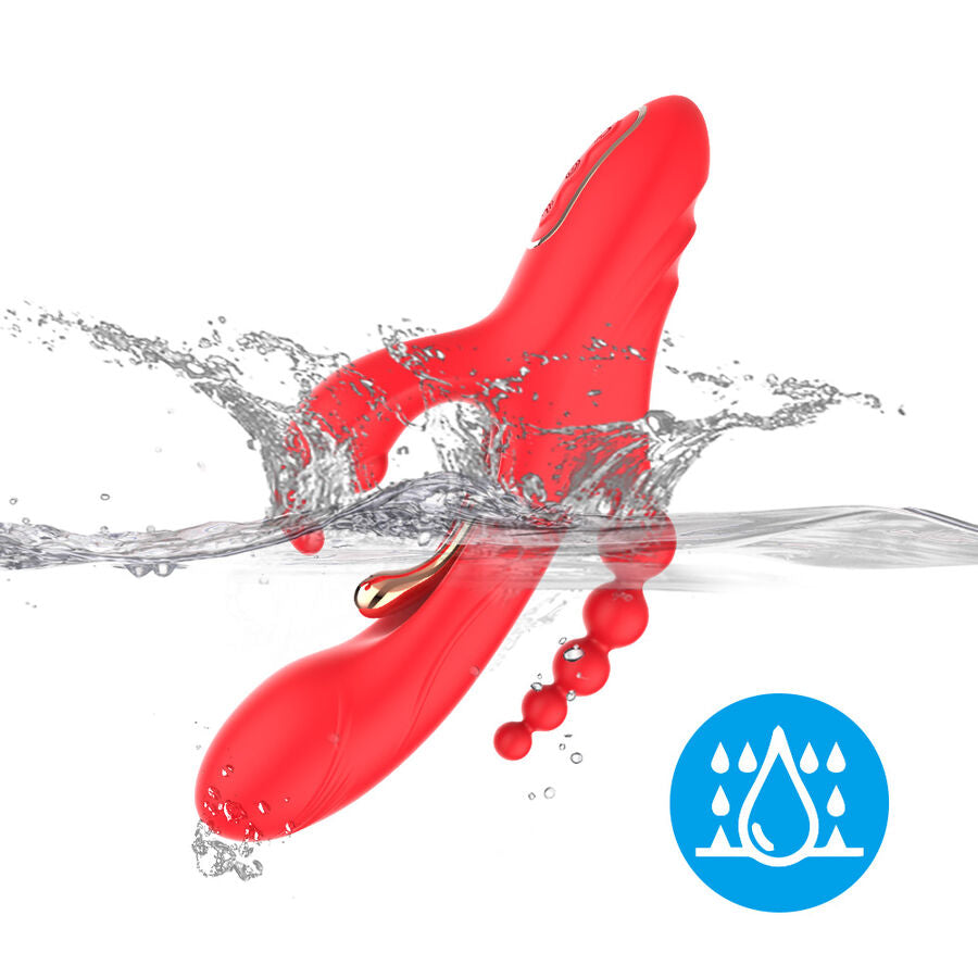 VIBRATORE DOPPIA STIMOLAZIONE, DESIGN ERGONOMICO, SILICONE LIQUIDO PREMIUM