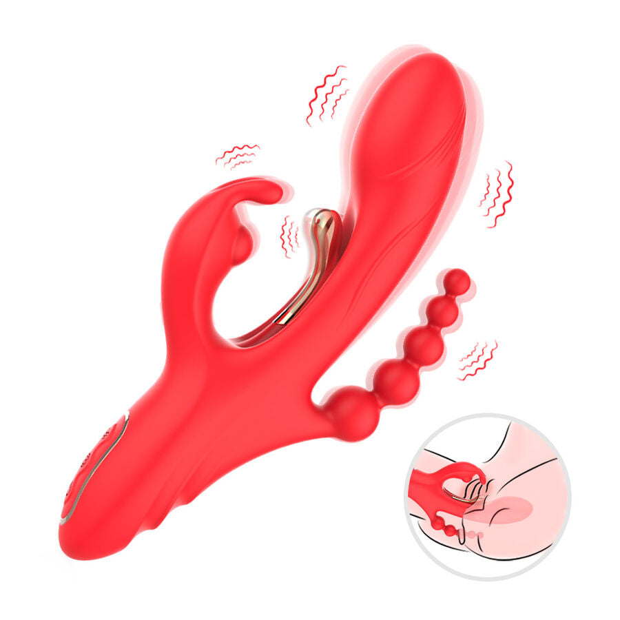 VIBRATORE DOPPIA STIMOLAZIONE, DESIGN ERGONOMICO, SILICONE LIQUIDO PREMIUM