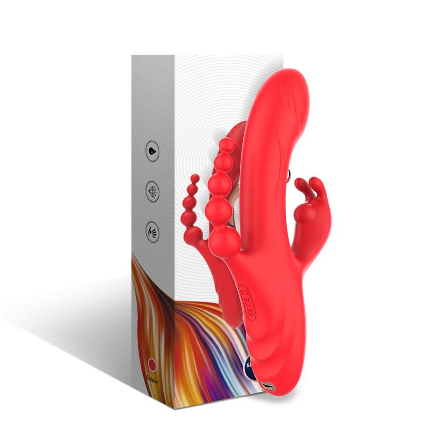 VIBRATORE DOPPIA STIMOLAZIONE, DESIGN ERGONOMICO, SILICONE LIQUIDO PREMIUM